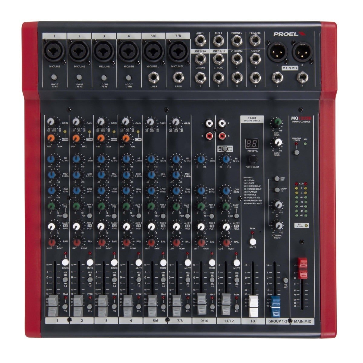 Proel MQ12USB Compact 12-channel mixer with FX and USB