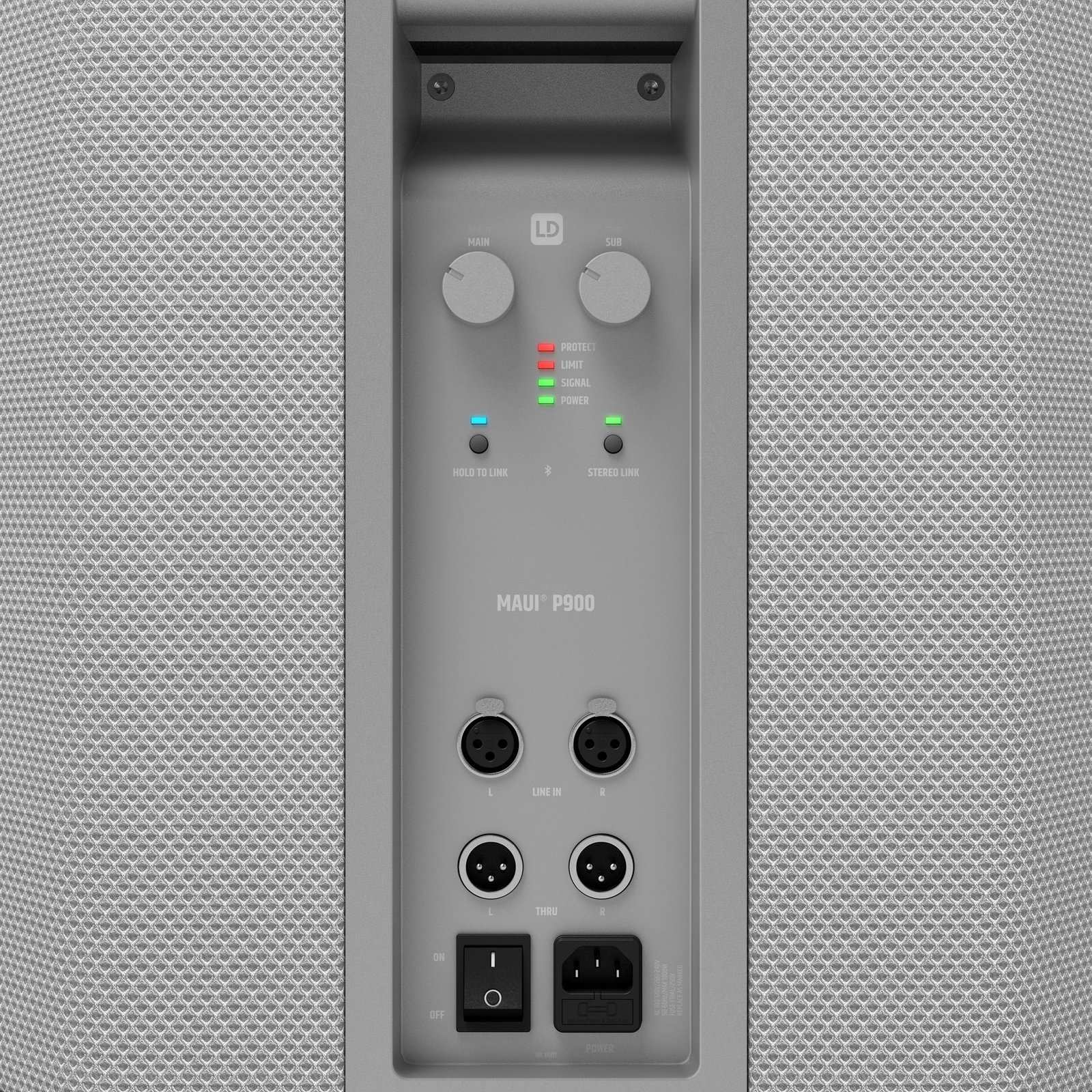 LD System MAUI P900 W Powered Column PA System by Porsche Design Studio in Cocoon White