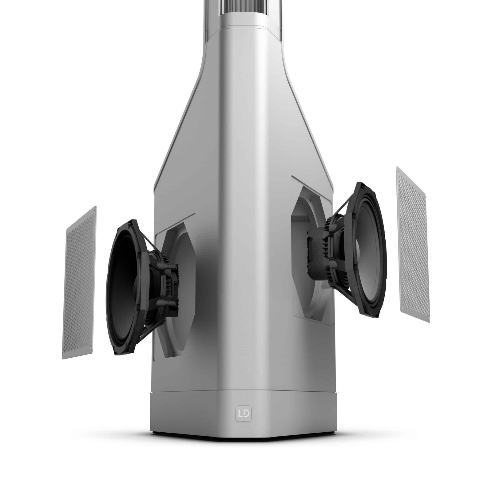 LD System MAUI P900 W Powered Column PA System by Porsche Design Studio in Cocoon White