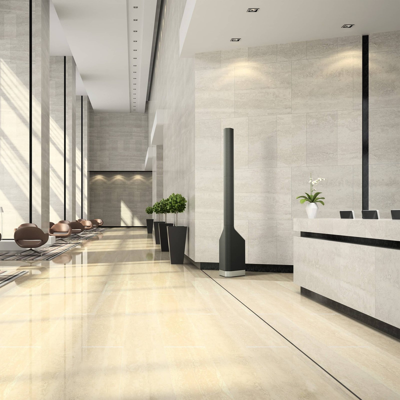 LD System MAUI P900 G Powered Column PA System by Porsche Design Studio in Platinum Grey