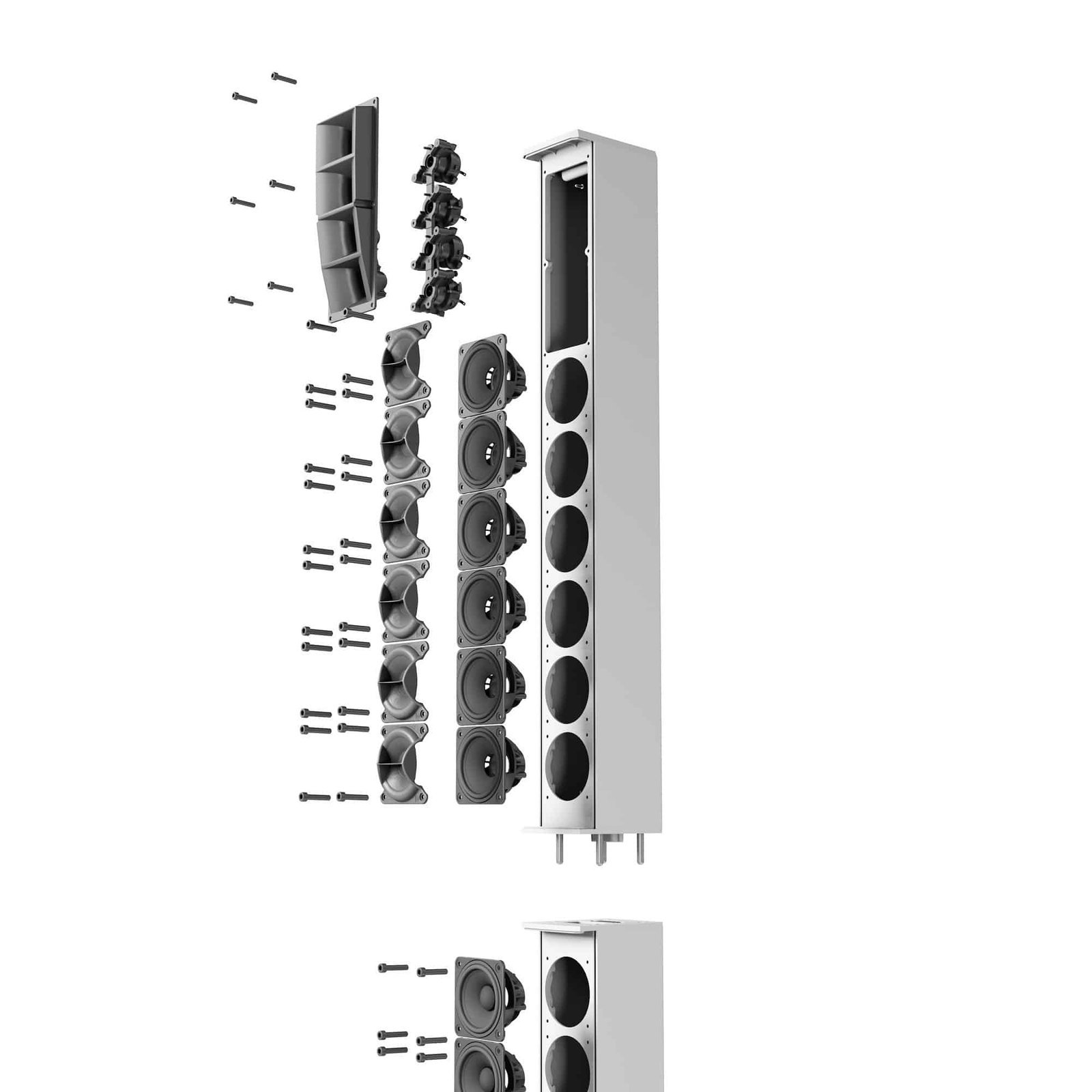 LD System MAUI? 44 G2 W Cardioid powered Column Loudspeaker, White