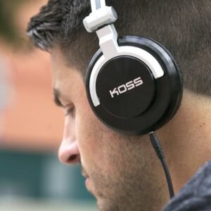 Koss PRODJ200 Professional Over-Ear Studio Headphones – Black/Silver- Open Box