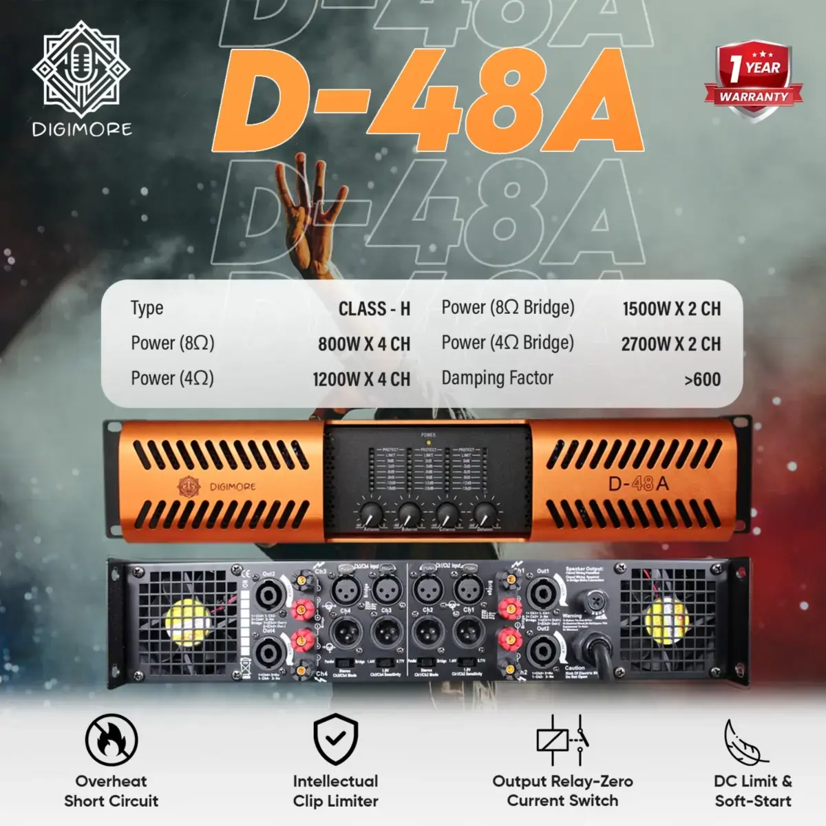 m9EcaWXD-1.webp DIGIMORE D-48A Professional Digital Power Amplifier