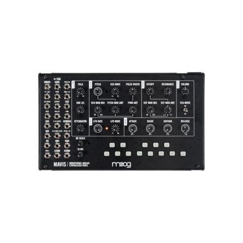 MOOG Mavis - Standalone Semi-Modular Analog Synthesizer Kit with Keyboard; Analog Oscillator, Filter, Envelope Generator; Wavefolder; and Dust Cover MOOG Mavis - Standalone Semi-Modular Analog Synthesizer Kit with Keyboard; Analog Oscillator, Filter, Envelope Generator; Wavefolder; and Dust Cover