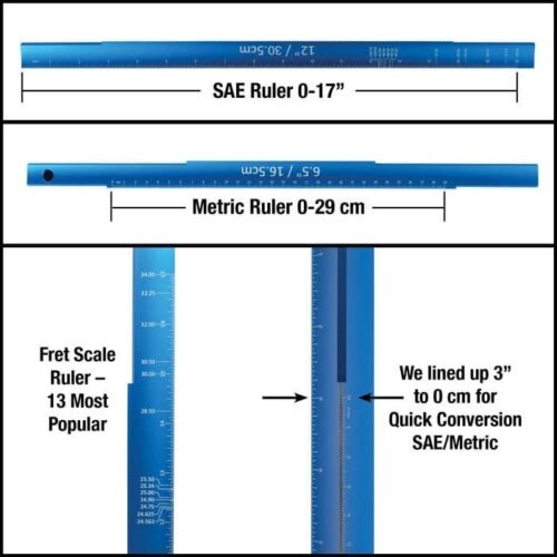 Music Nomad MN820 Tri-Beam 3 & 1 Straightedge Ruler & Scale Length Ruler- Discountinued Model
