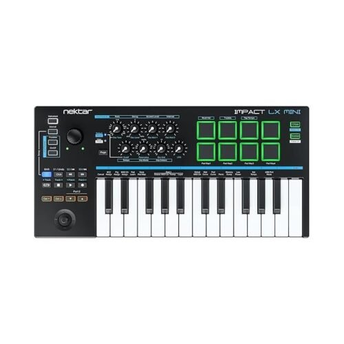 Nektar Impact LX Mini 25-key USB MIDI Controller Keyboard with Nektar DAW Integration, 8 Velocity-Sensitive Pads, Arpeggiator and Note Repeat Mode and Software Bundle Nektar Impact LX Mini 25-key USB MIDI Controller Keyboard with Nektar DAW Integration, 8 Velocity-Sensitive Pads, Arpeggiator and Note Repeat Mode and Software Bundle