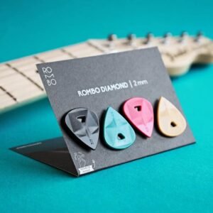 ROMBO Pick Set Diamond Mixed Colors (4 Guitar Picks) 2.0mm ROMBO Pick Set Diamond Mixed Colors (4 Guitar Picks) 2.0mm