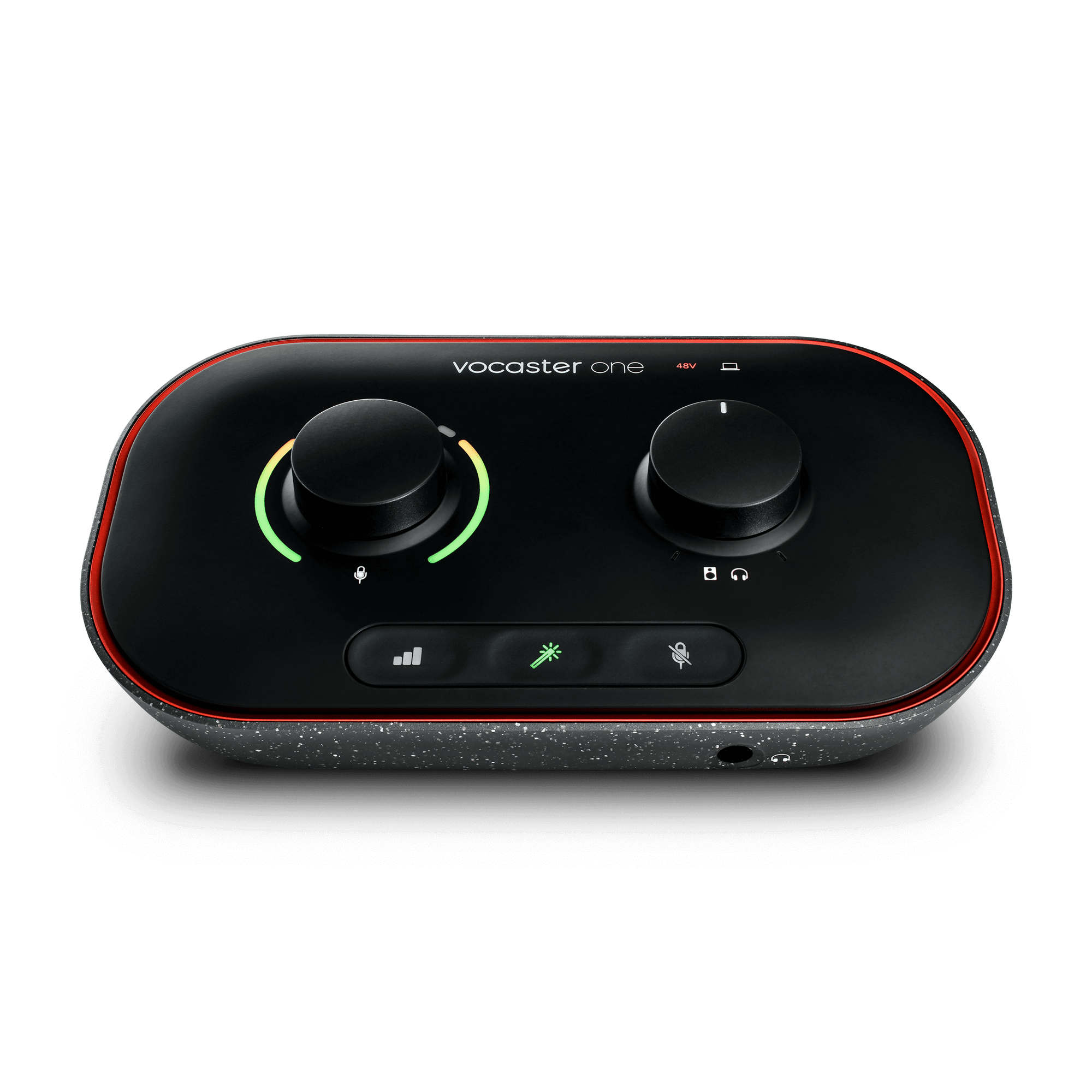 vocaster-one-frontelevated-2400-2400__30829-1.webp Focusrite Vocaster One USB C Podcasting Audio Interface Black