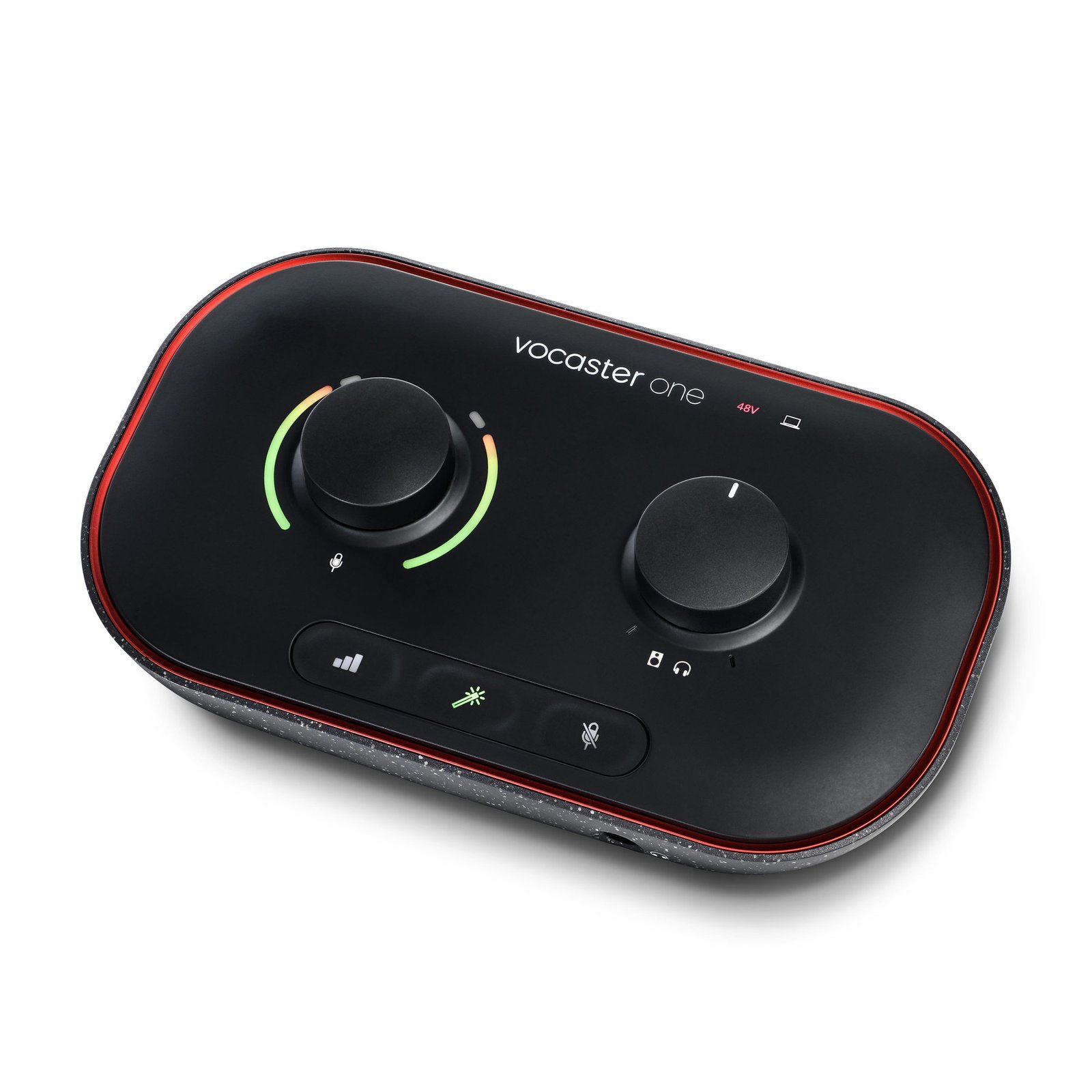 vocaster-one-left-2400-2400__94623.jpg Focusrite Vocaster One USB C Podcasting Audio Interface Black