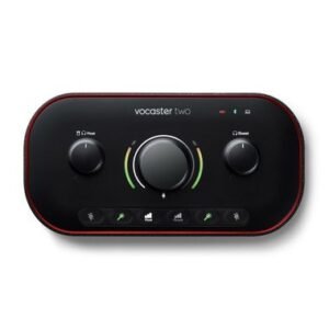 vocaster-two-overhead-2400-2400__38872.jpg Focusrite Vocaster Two USB C Podcasting Audio Interface Black