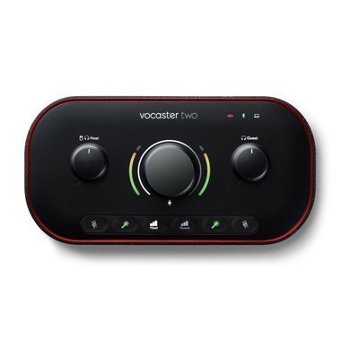 vocaster-two-overhead-2400-2400__38872.jpg Focusrite Vocaster Two USB C Podcasting Audio Interface Black