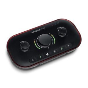 vocaster-two-right-2400-2400__54326.jpg Focusrite Vocaster Two USB C Podcasting Audio Interface Black