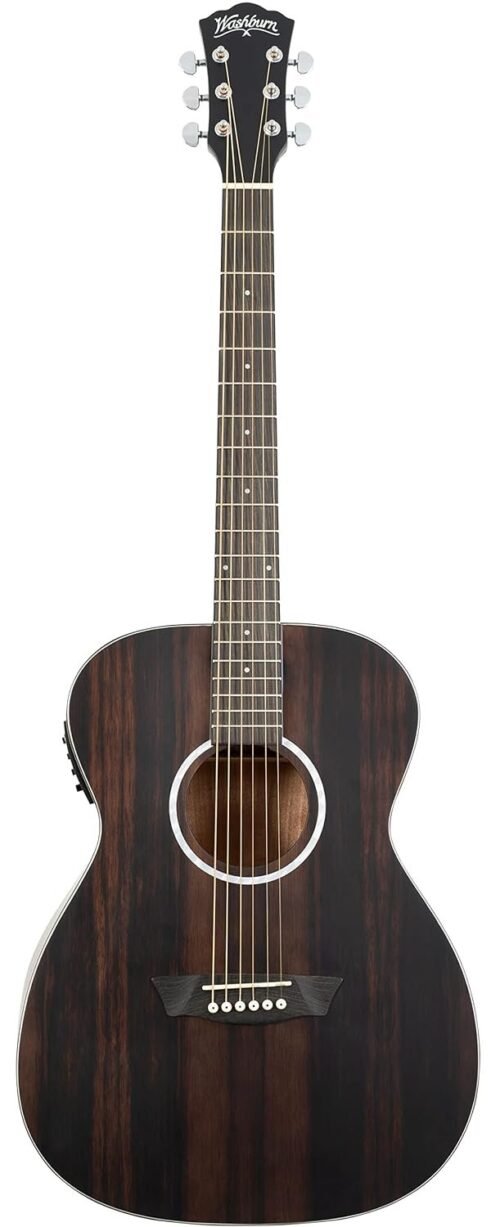 Washburn 6 String Acoustic-Electric Guitar, Right, Striped Ebony (DFEFE) Washburn 6 String Acoustic-Electric Guitar, Right, Striped Ebony (DFEFE)
