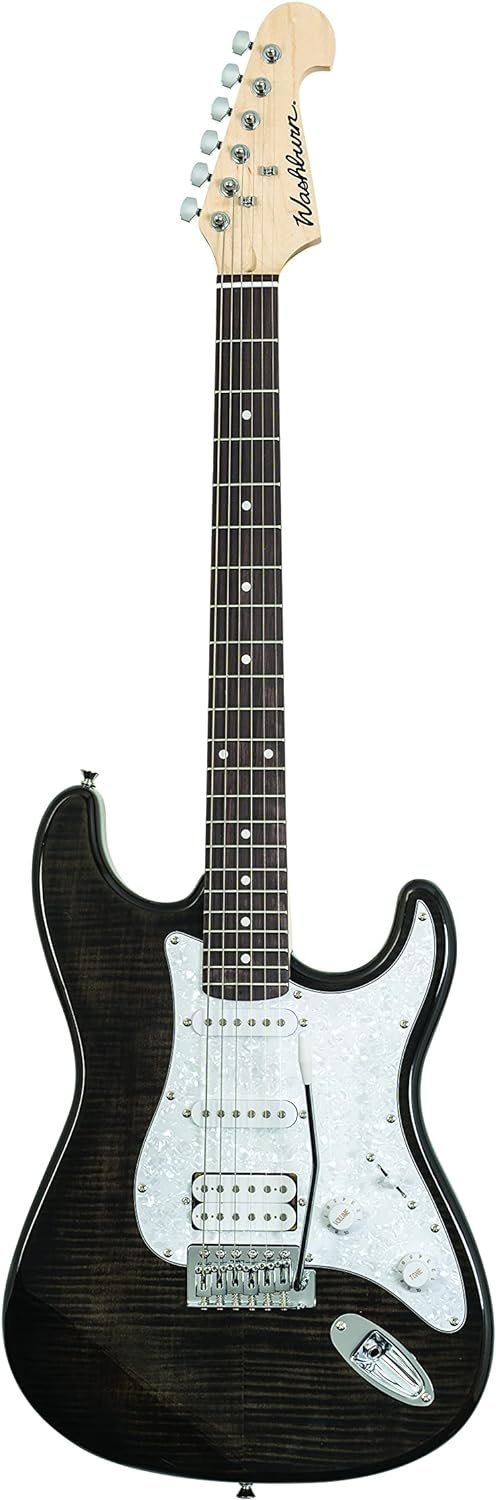 Washburn Sonamaster 6 String Solid-Body Electric Guitar, Right, Transparent Black (SDFTB) Washburn Sonamaster 6 String Solid-Body Electric Guitar, Right, Transparent Black (SDFTB)