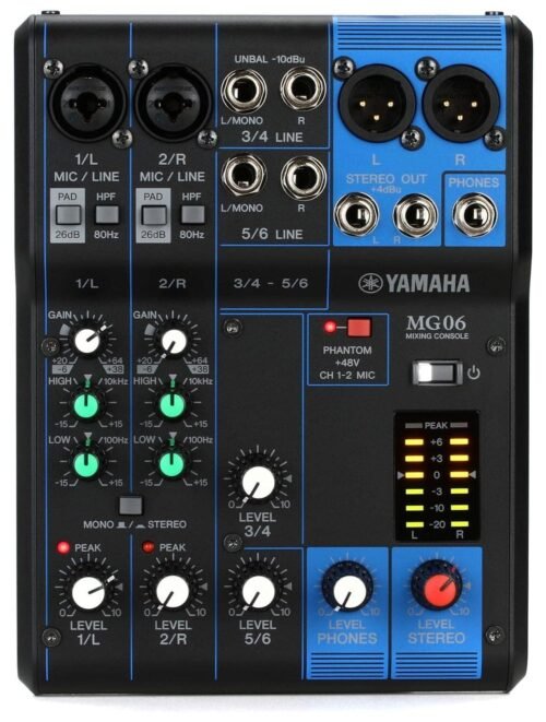 Yamaha MG06 6-Input Compact Stereo Mixer Yamaha MG06 6-Input Compact Stereo Mixer