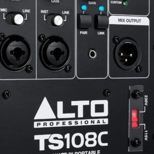 Alto TS108C 600W Powered Column Array PA Speaker System with 3-Channel Digital Mixer