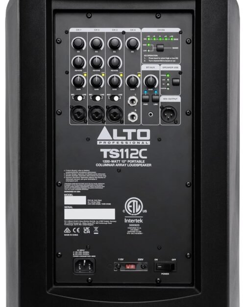 Alto TS112C 1200W Powered Column Array PA Speaker System with 5-Channel Digital Mixer