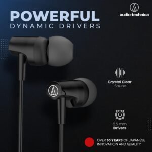 Audio-Technica Sonic Fuel in-Ear Wired Earphones with in-line Mic & Control, 8.5mm