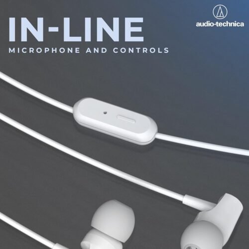 Audio-Technica SonicFuel In-Ear Earphones with Mic - White