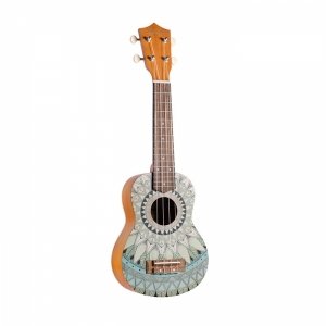 Bamboo U-23 Jade Soprano Ukulele New Generation Series, Mandala Line With Bag