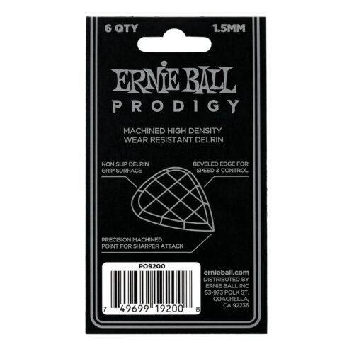 ERNIE BALL 9200 PICKS PRODIGY MINI BLACK 1.5 mm 6 PCS