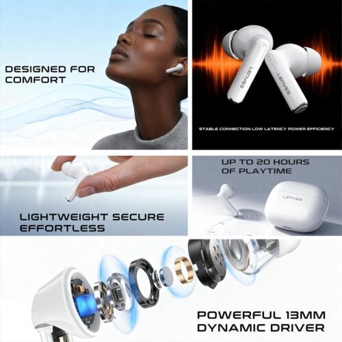 Lenyes AIR68 Wireless Earbuds - White