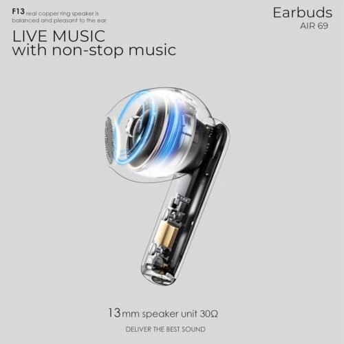 Lenyes AIR69 Wireless Earbuds - White