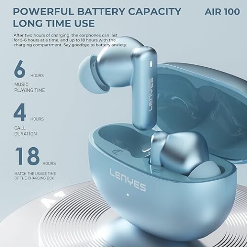 Lenyes Air100 ANC + ENC Wireless Earbuds - Blue