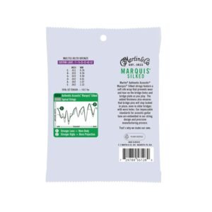 Martin Authentic Acoustic Marquis Silked MA175S 80-20 Bronze Custom Light Acoustic Guitar Strings 11-52