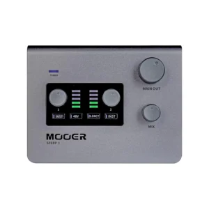 MOOER Steep Audio Interface for Recording, Stero Soud With 24bit/192 Khz Audio Ports and 2x Tpye-C 2x 1/4″ Trs Mono Jacks, Microphone/Headphones