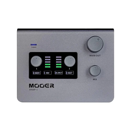 MOOER Steep Audio Interface for Recording, Stero Soud With 24bit/192 Khz Audio Ports and 2x Tpye-C 2x 1/4″ Trs Mono Jacks, Microphone/Headphones