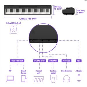 Yamaha P-145BT 88-Keys Digital Piano With Bluetooth