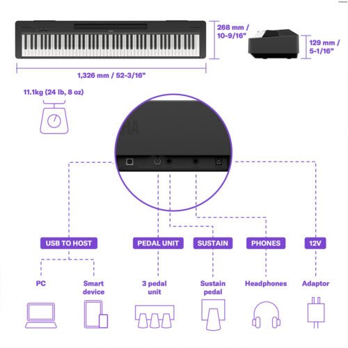 Yamaha P-145BT 88-Keys Digital Piano With Bluetooth