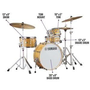 Yamaha SBP0F4H Stage Custom Hip Acoustic Drum Kit With Hardware - Natural Wood