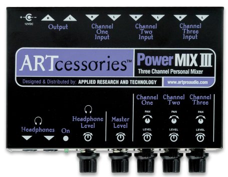 ART Pro Audio POWERMIX III 3-Channel Stereo Mini Mixer