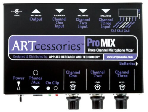 ART Pro Audio PROMIX 3-Channel Battery / AC-Powered Mini Mixer