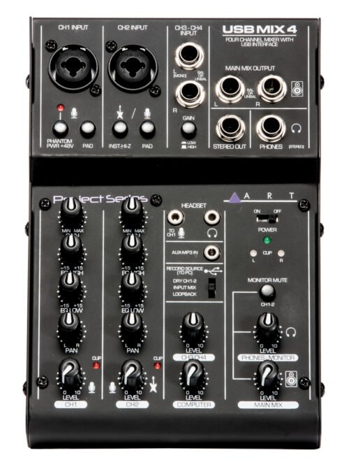 ART Pro Audio USBMIX4 4 Channel USB Recording Mixer
