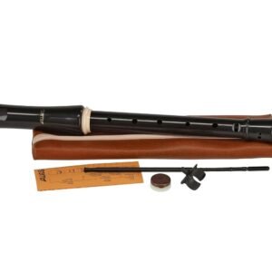 Aulos F Alto Recorder Robin Mod.209B baroque pocket Cleaner Wiper fat box and fingering chart brown