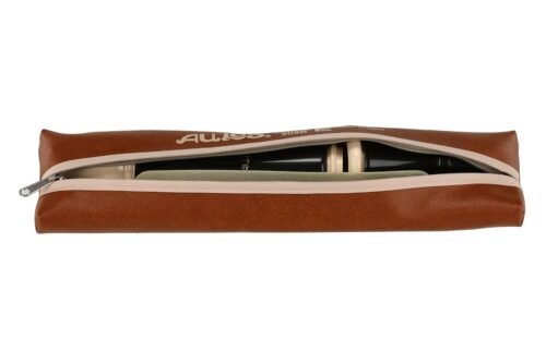 Aulos F Alto Recorder Robin Mod.209B baroque pocket Cleaner Wiper fat box and fingering chart brown