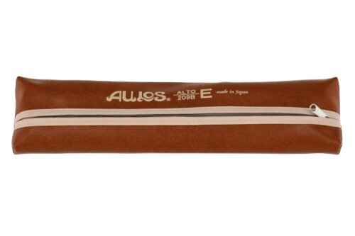 Aulos F Alto Recorder Robin Mod.209B baroque pocket Cleaner Wiper fat box and fingering chart brown