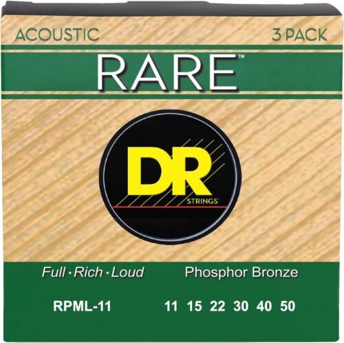 DR Strings RPML-11 Rare Phosphor Bronze Acoustic Guitar Strings - .011-.050 Custom Light (3 Pack) DR Strings RPML-11 Rare Phosphor Bronze Acoustic Guitar Strings - .011-.050 Custom Light (3 Pack)