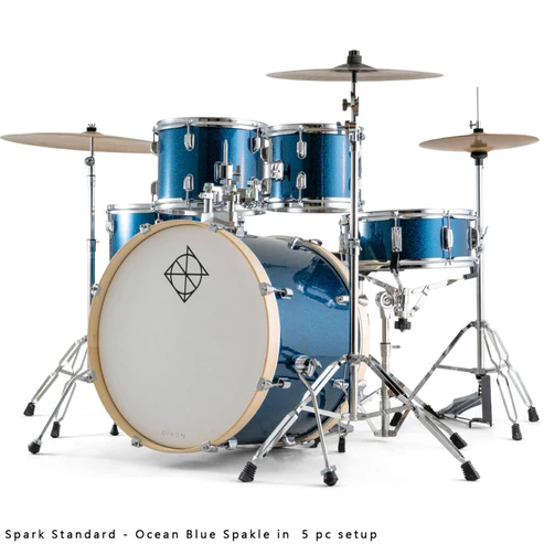 Dixon Spark PODSP522BOBS 5-Piece Acoustic Drum Kit With Hardware And Cymbals Ocean Blue Sparkle