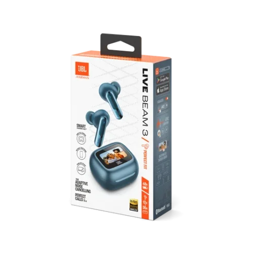 JBL Live Beam 3 True wireless noise-cancelling earbuds - Blue (1) JBL Live Beam 3 True wireless noise-cancelling earbuds - Blue