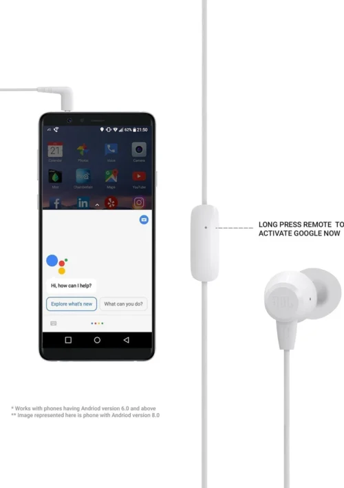 JBL T50HI In Ear Wired Headphone - White (2) JBL T50HI In Ear Wired Headphone - White