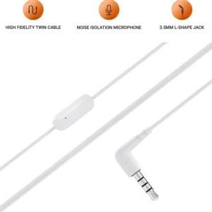 JBL T50HI In Ear Wired Headphone - White (3) JBL T50HI In Ear Wired Headphone - White