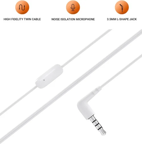 JBL T50HI In Ear Wired Headphone - White (3) JBL T50HI In Ear Wired Headphone - White