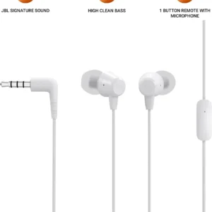 JBL T50HI In Ear Wired Headphone - White (4) JBL T50HI In Ear Wired Headphone - White