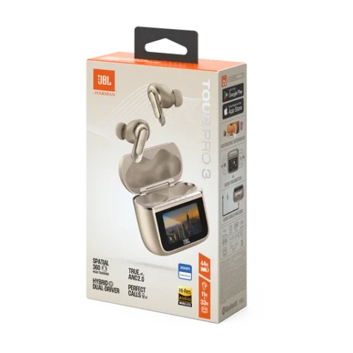 JBL Tour Pro 3 Noise Cancelling True Wireless Earbuds - Latte (1) JBL Tour Pro 3 Noise Cancelling True Wireless Earbuds - Latte