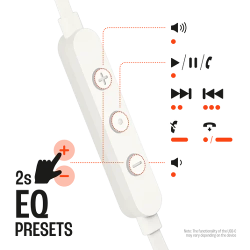 JBL Tune 310C USB-C Wired In-Ear Headphones - White