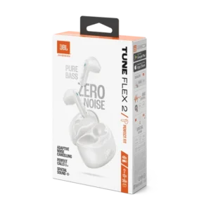 JBL Tune Flex 2 True Wireless Noise Cancelling Earbuds - White (1) JBL Tune Flex 2 True Wireless Noise Cancelling Earbuds - White